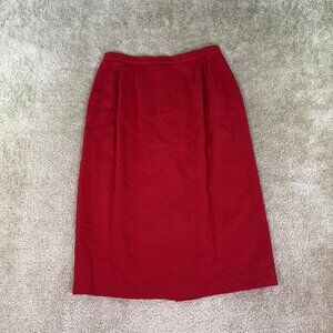 Vintage Bretton Place USA Made 100% Wool Skirt Women’s Sz 14 30x29 Red E677